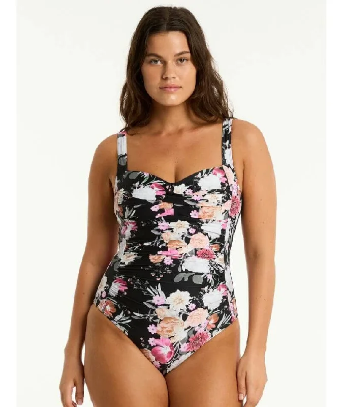 Sea Level Belle Twist Front A-DD Cup One Piece Swimsuit - Black