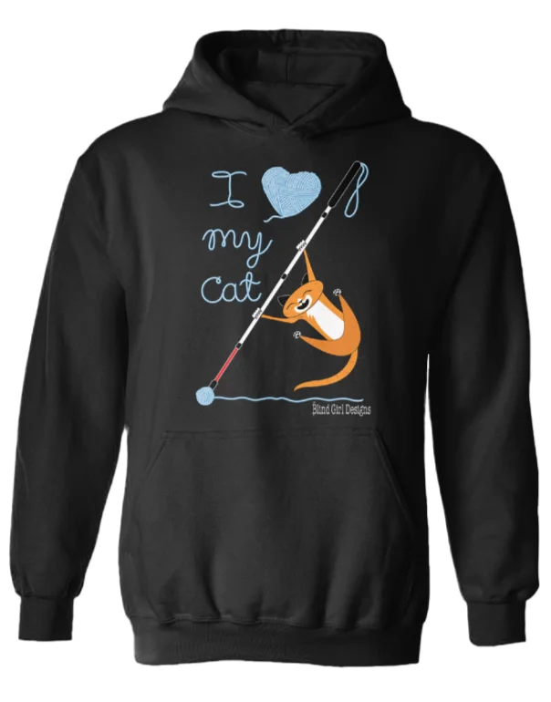 I Love My Cat Hoodie - Black