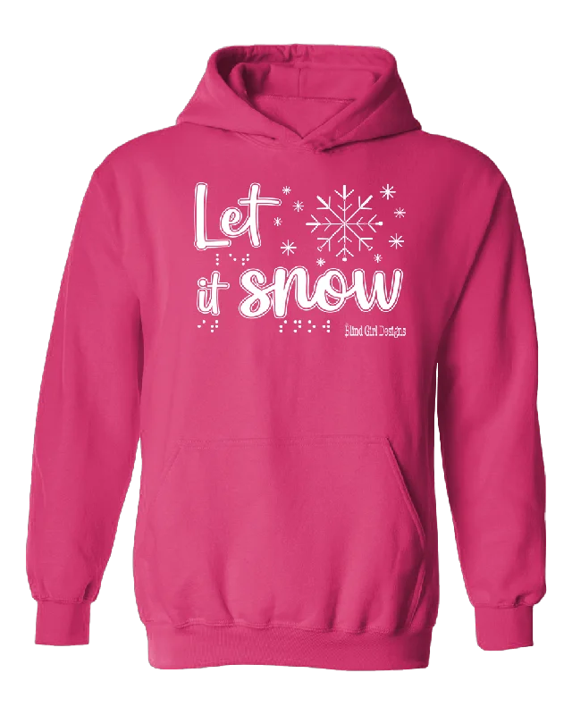 New! Tactile “Let It Snow!” Glow-in-the-Dark Hoodie - Vibrant Pink