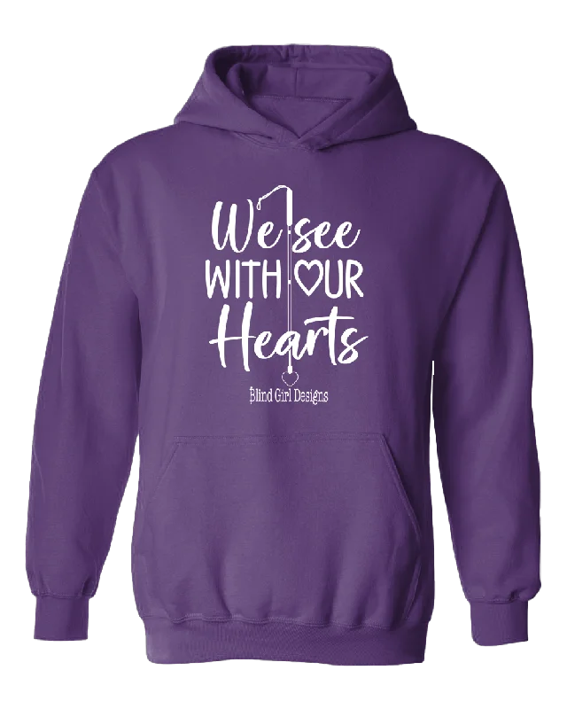 3D We See With Our Hearts Hoodie - Purple