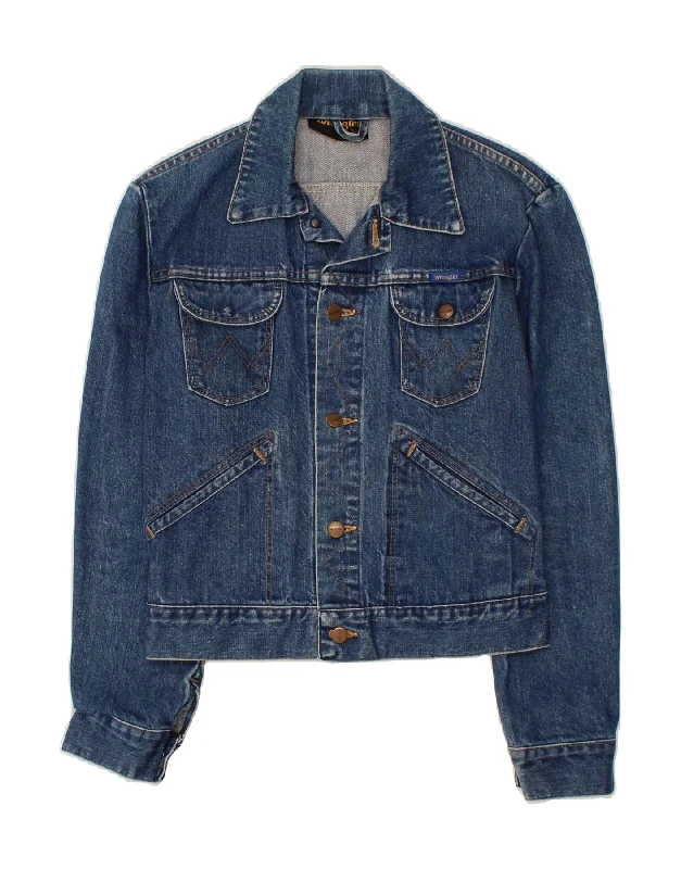 WRANGLER Womens Denim Jacket IT 42 Medium Blue Cotton