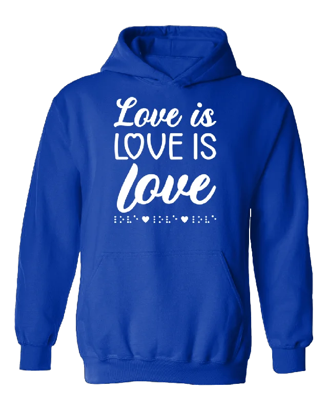 3D! Love is Love with Braille Hoodie - Royal Blue