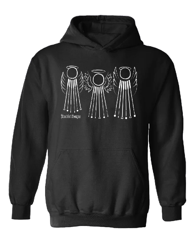 Tactile 3 Sweet White Cane Angels Hoodie - Black