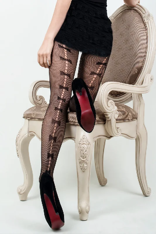 Bow Tie Backseam Fishnet Tights