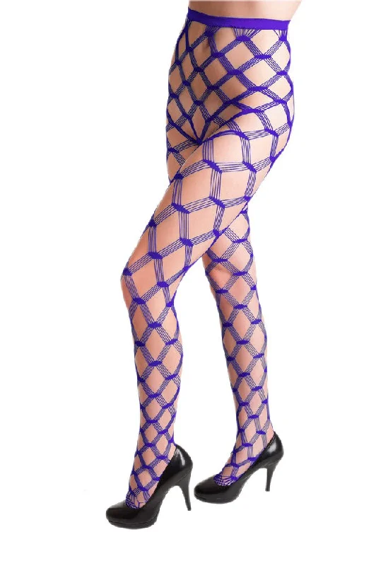 Multi-Line Wide Gauge Fishnet Tights