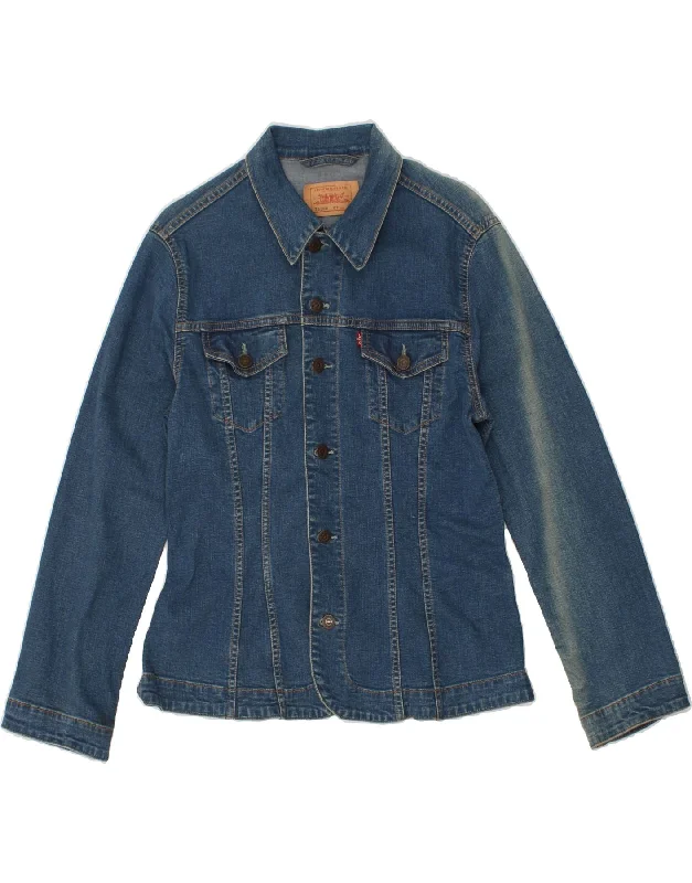 LEVI'S Womens Denim Jacket UK 14 Medium Blue Cotton