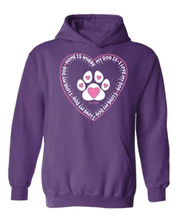 Home Is Where My Dog Is Hoodie - Purple