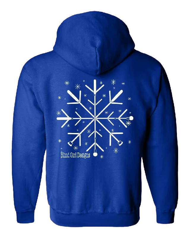 Tactile White Cane Snowflake Zip Hoodie - Royal Blue