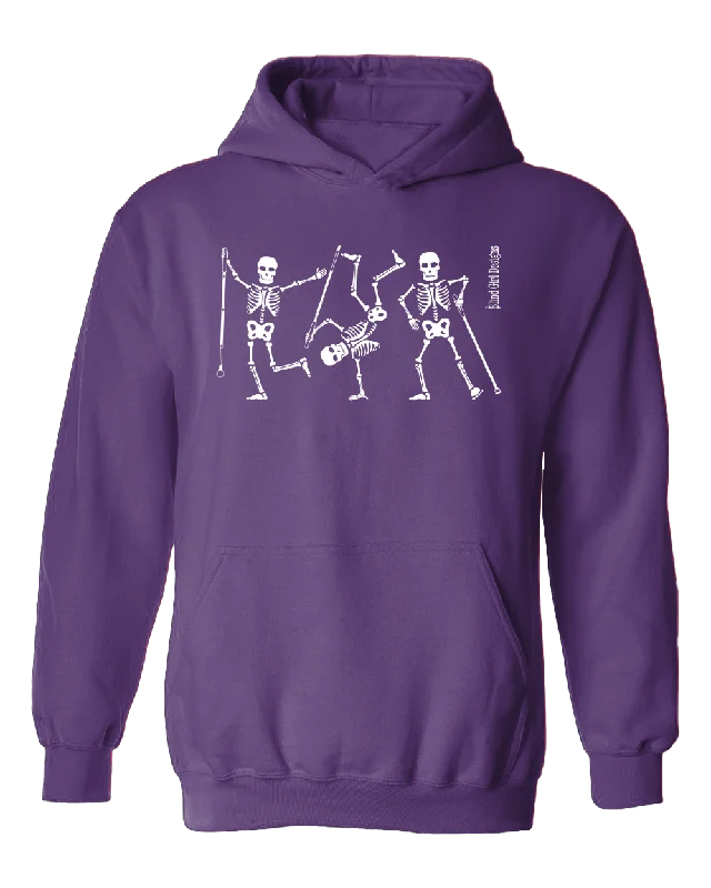 New! Dancing Skeletons 3D Glow-in-the-Dark Hoodie - purple