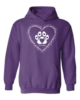 3D I Love My Guide Dog Hoodie - Purple