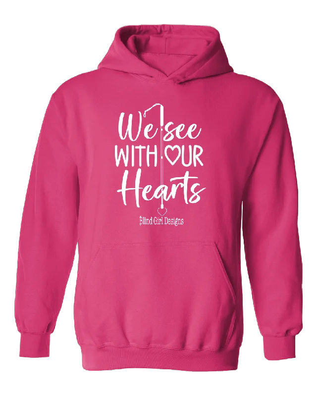 3D We See With Our Hearts Hoodie - Pink