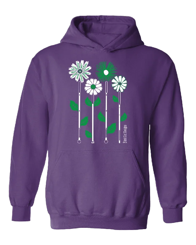 Pretty 3D tactile  daisies Hoodie purple