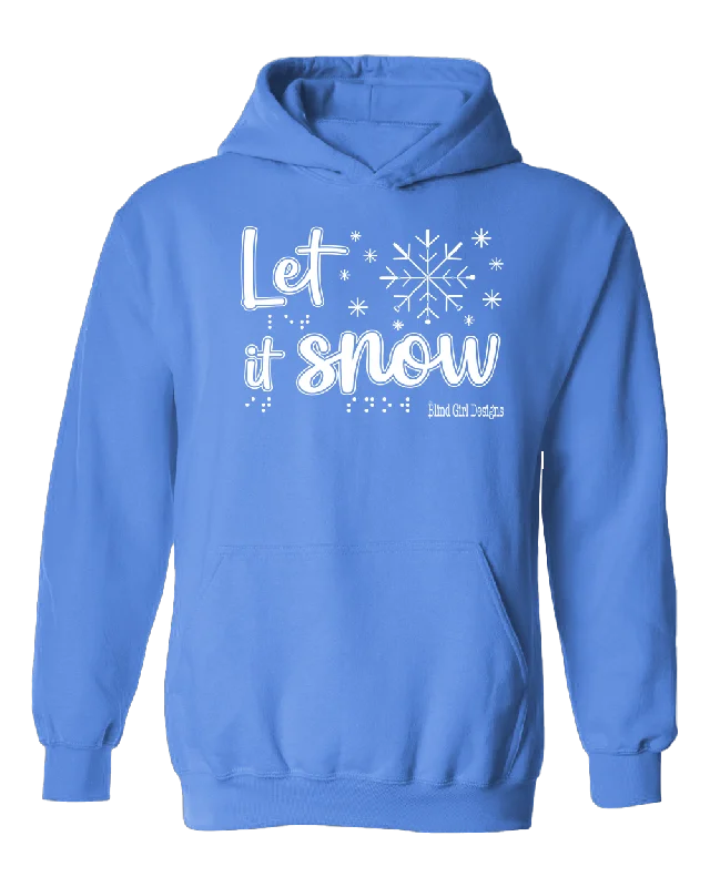 New! Tactile “Let It Snow!” Glow-in-the-Dark Hoodie - Carolina Blue