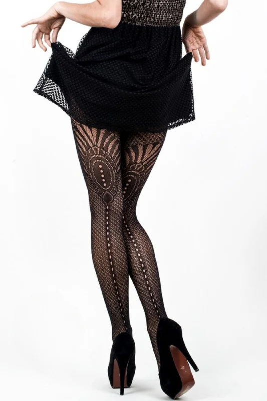 Plus Size Dark Shadows Cut Out Design Fishnet Tights