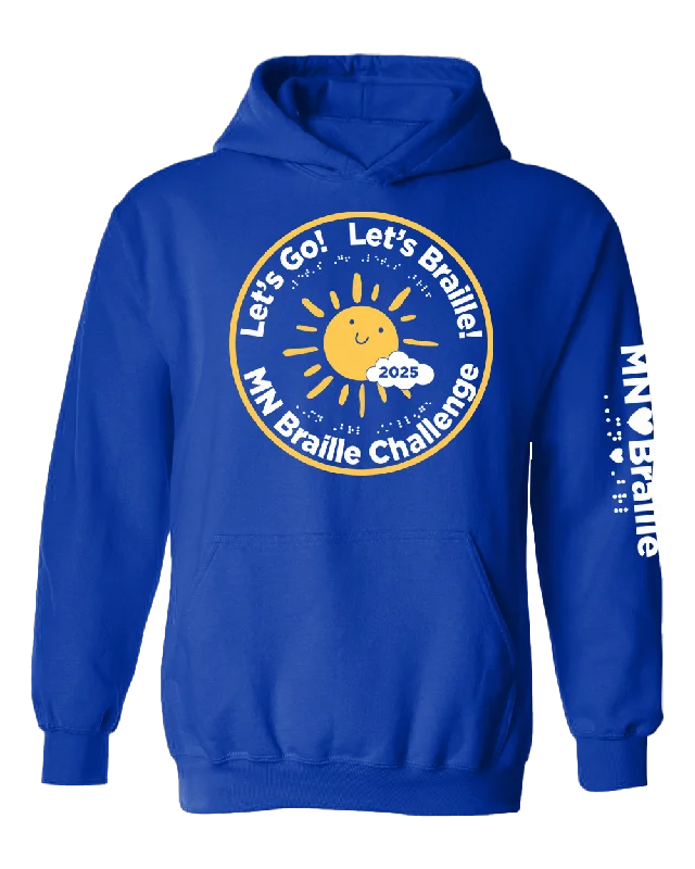 Minnesota Braille Challenge hoodie royal blue