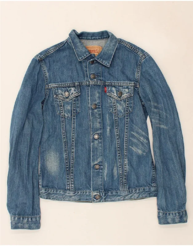 LEVI'S Womens Denim Jacket UK 12 Medium Blue Cotton