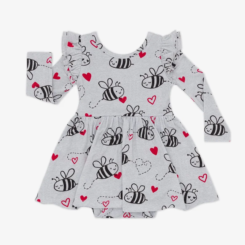 Bee Mine Flutter Twirl Dress with Bodysuit