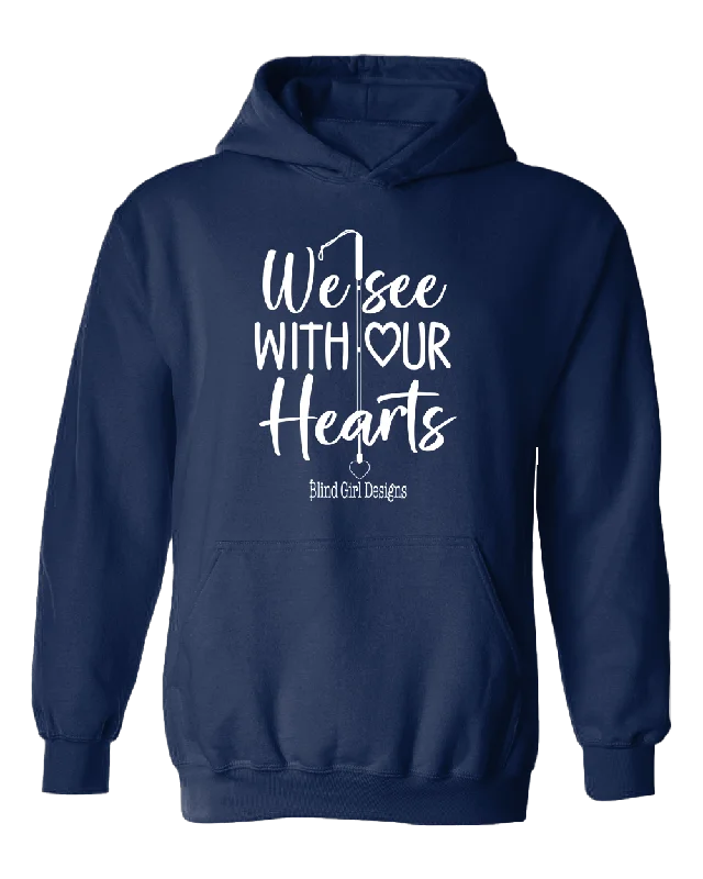 3D We See With Our Hearts Hoodie - Navy Blue