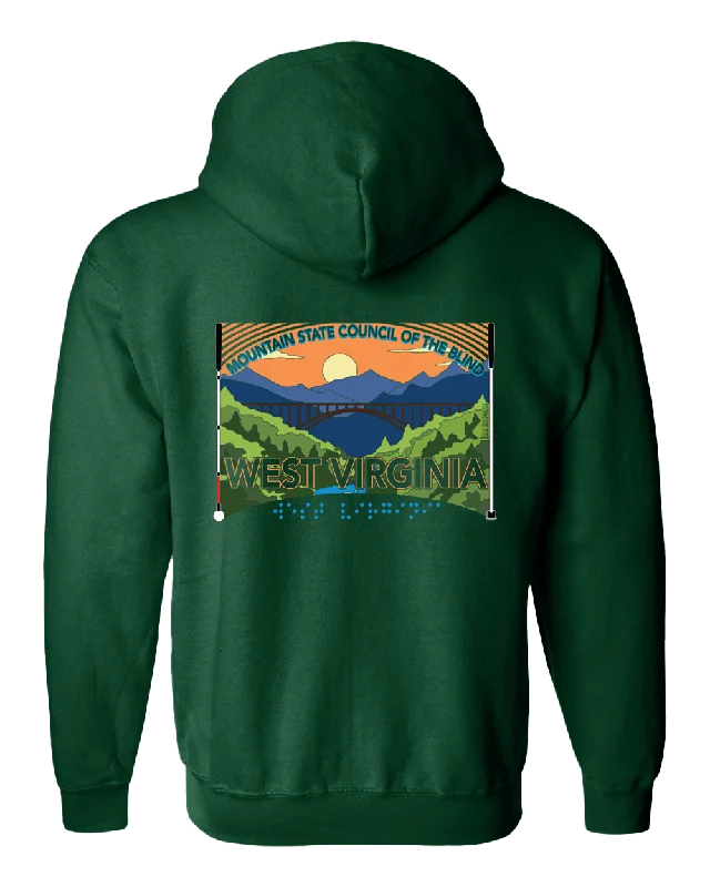 West Virginia MSCB  Zip Hoodie Forest Green