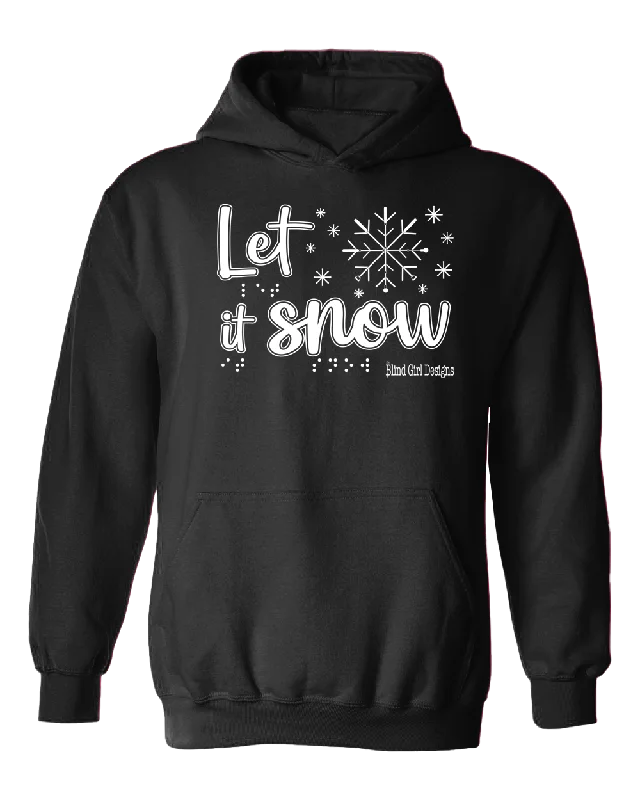 New! Tactile “Let It Snow!” Glow-in-the-Dark Hoodie - Black