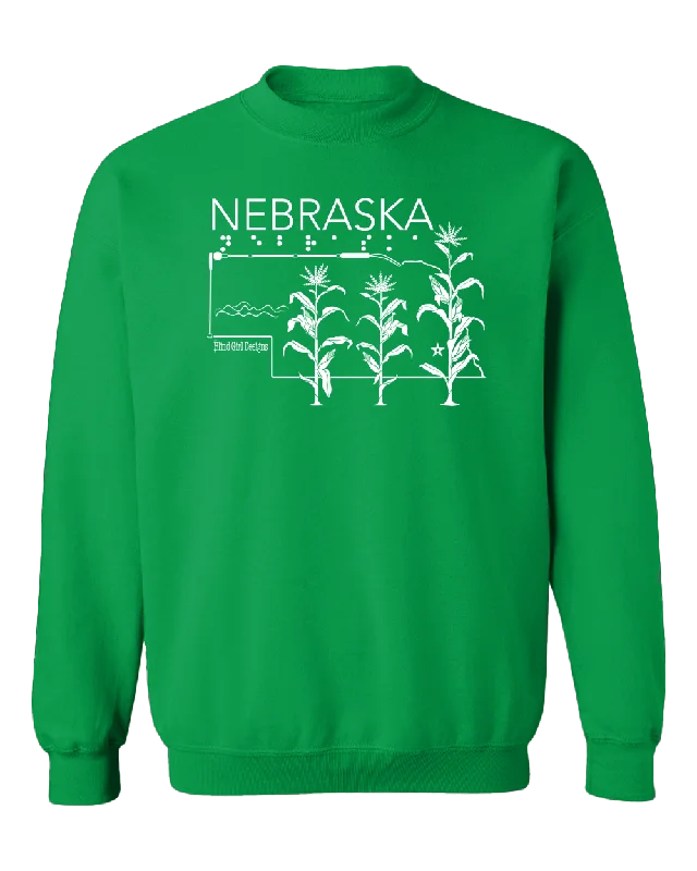 3D Tactile! Nebraska State Sweatshirt - Irish Green