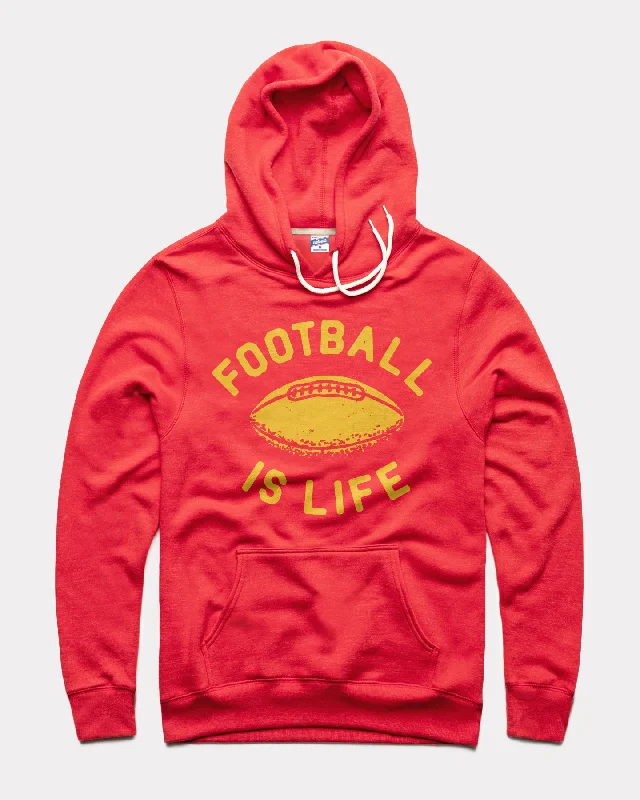 Football Is Life Red Hoodie