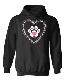 Home Is Where My Dog Is Hoodie - Black