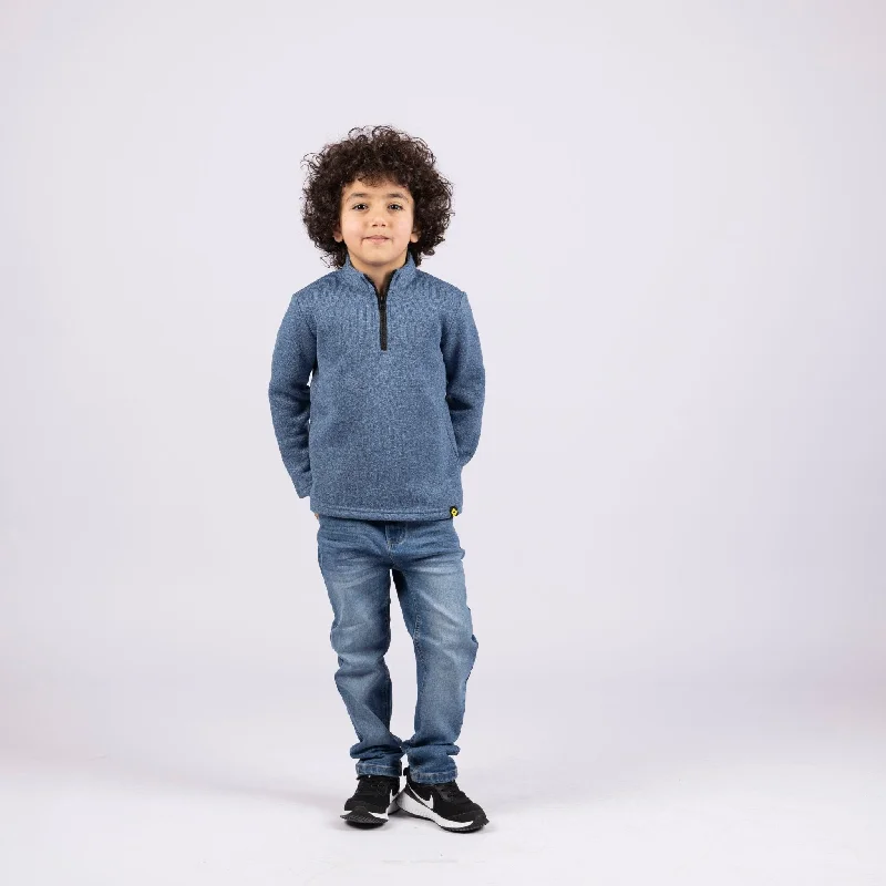 Lavendar Blue | Kids Quarter Zip Sweater