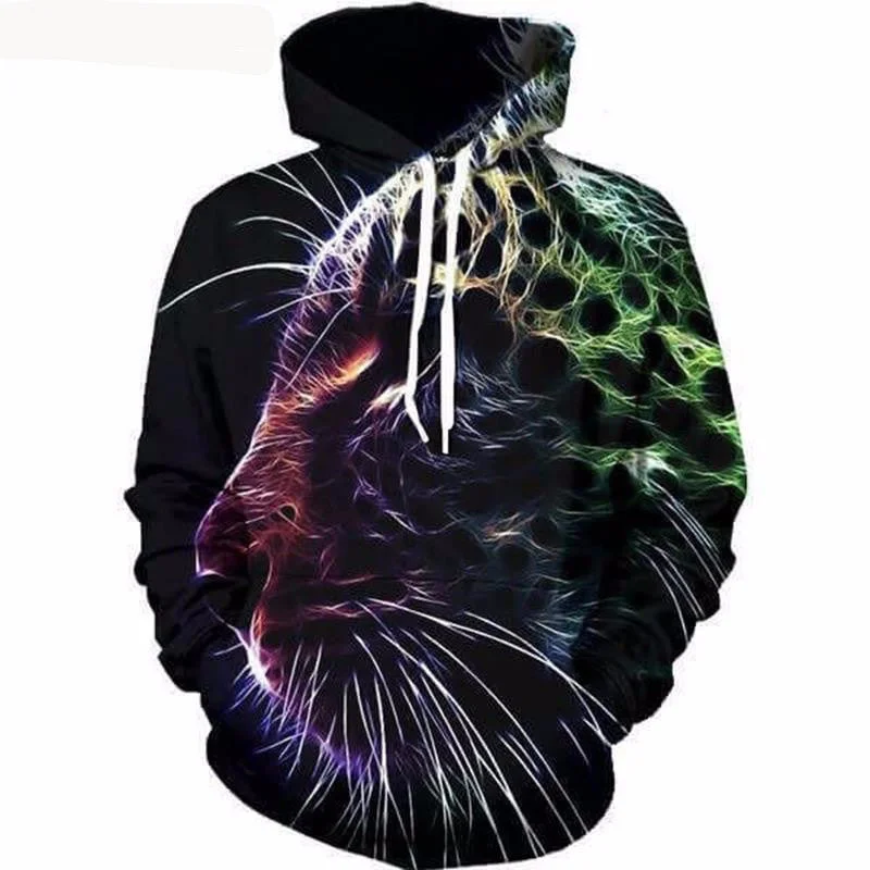 Abstract Leopard 3D Hoodie Men