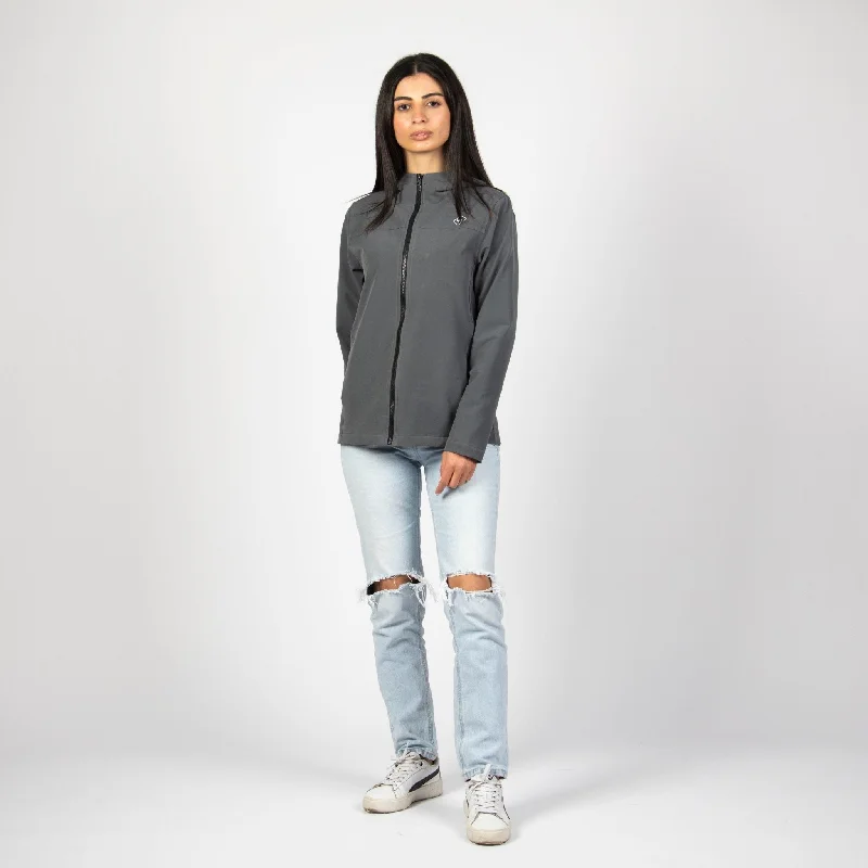 CHARCOAL | Women Hooded Winterproof Jacket