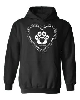 3D I Love My Guide Dog Hoodie - Black