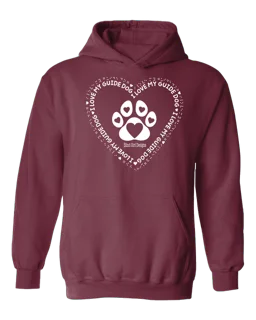 3D I Love My Guide Dog Hoodie - Berry