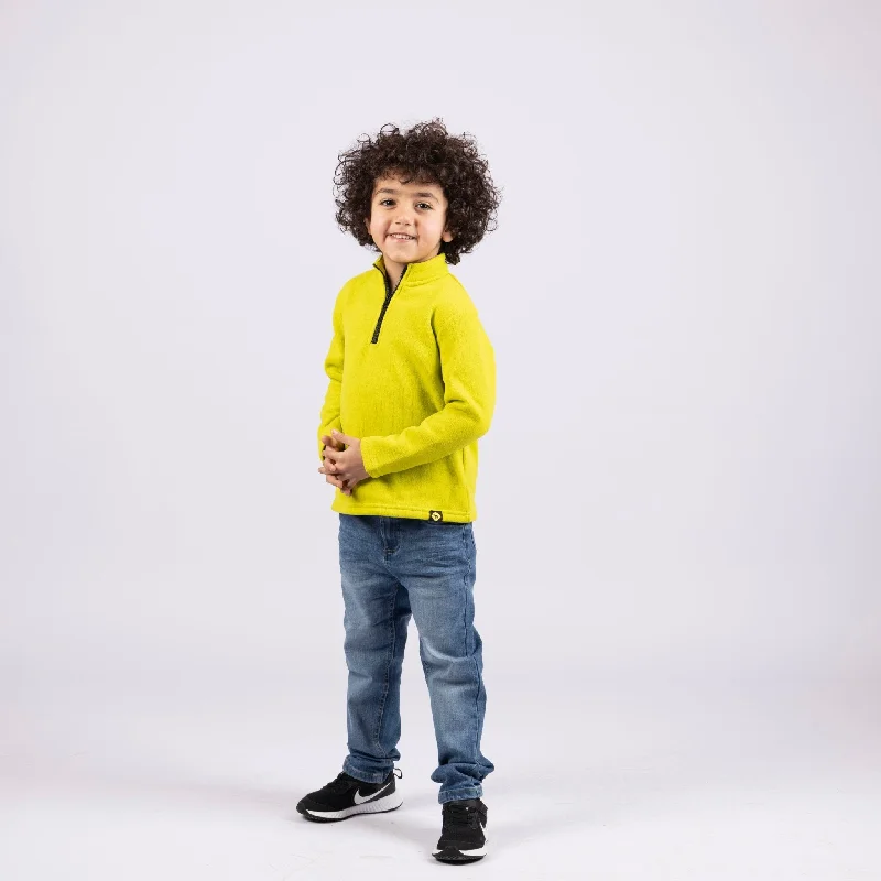 Chartreuse | Kids Quarter Zip Sweater