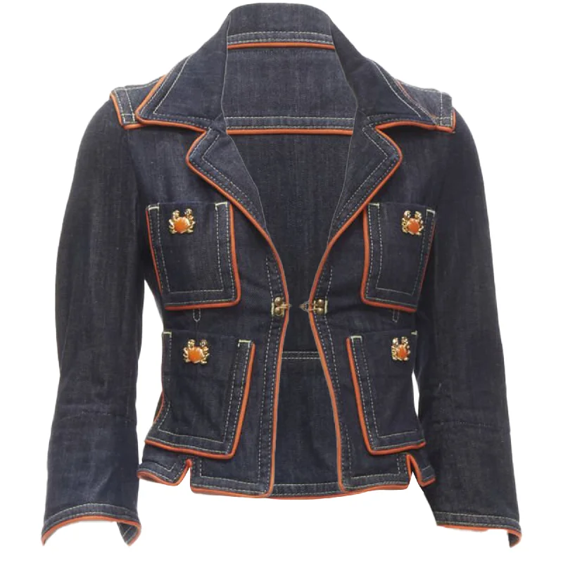 Dsquared2 crab denim cropped jacket