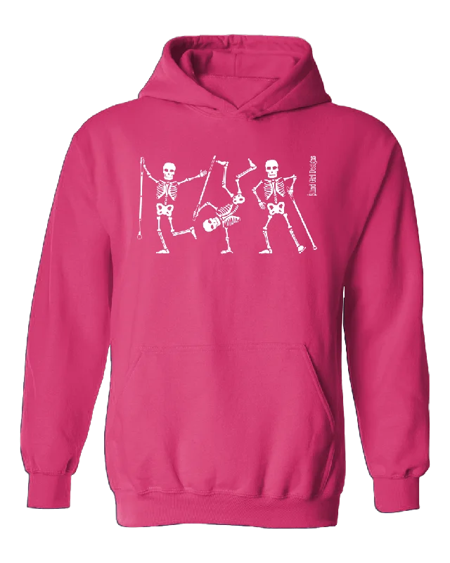 New! Dancing Skeletons 3D Glow-in-the-Dark Hoodie - Pink