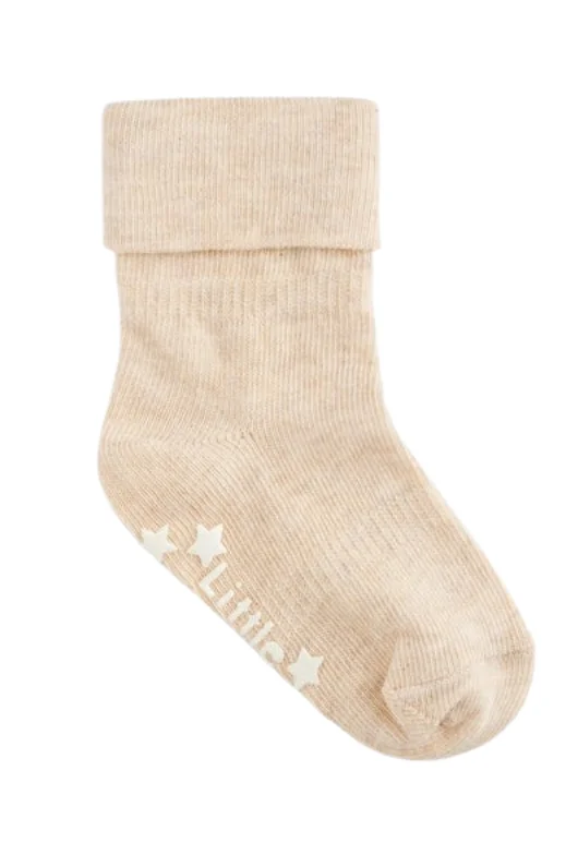 Oatmeal Non-Slip Stay On Socks