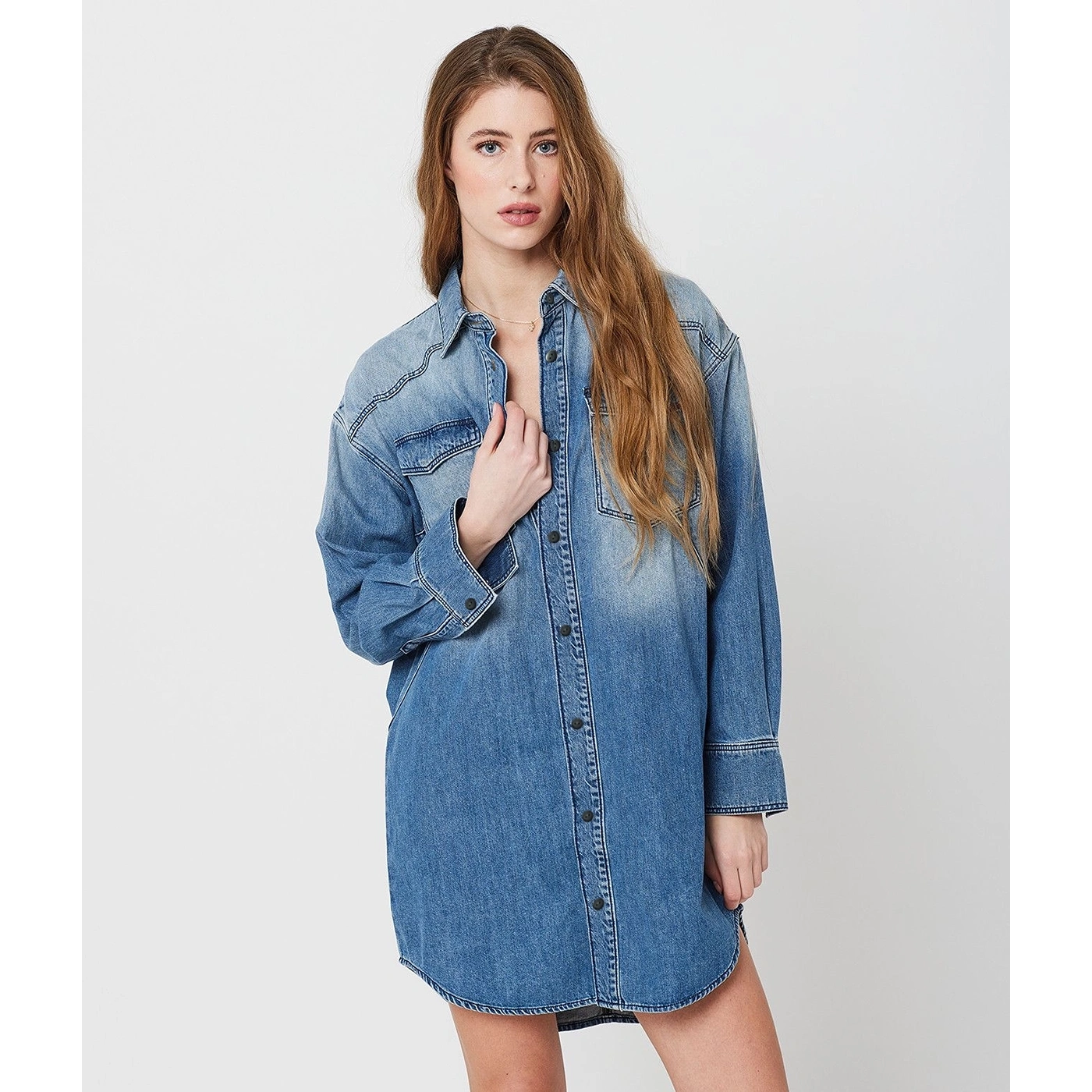 Blue Long Denim Shirt