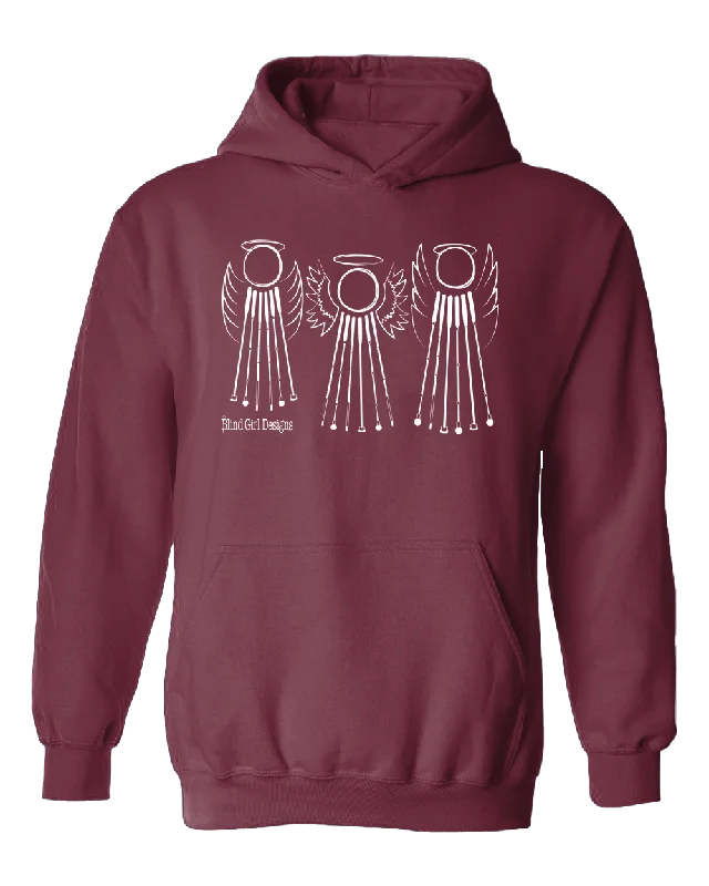 Tactile 3 Sweet White Cane Angels Hoodie - Berry