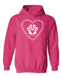 Home Is Where My Dog Is Hoodie - Vibrant pink