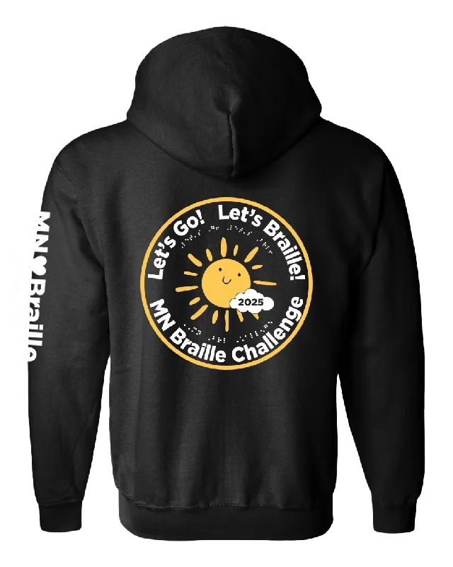 Minnesota  Braille Challenge zip hoodie black