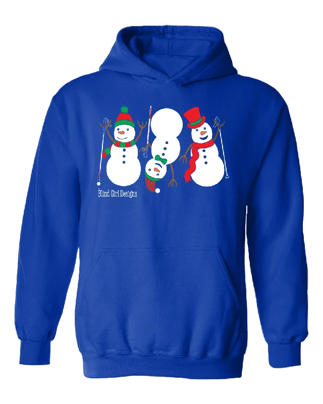 3 Dancing Snowmen with White Canes Hoodie - Royal Blue