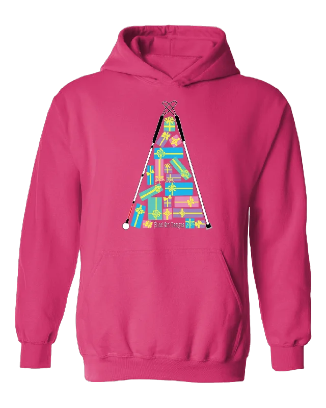 Christmas Tree of Gifts Hoodie - Bright Pink