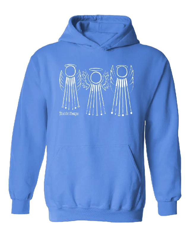 Tactile 3 Sweet White Cane Angels Hoodie - Carolina Blue