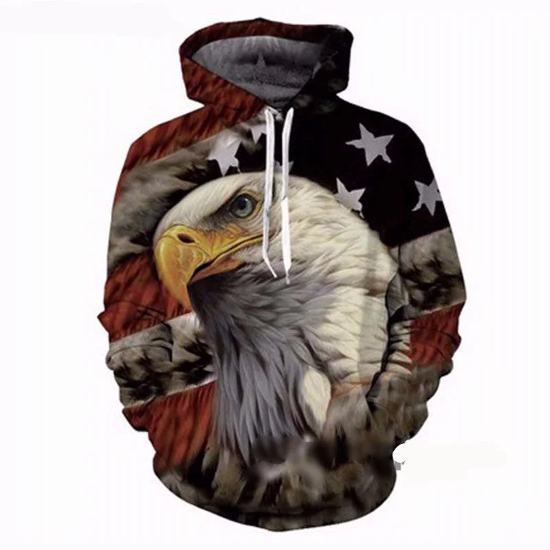 American Flag O-Neck 3D Hoodies for Men