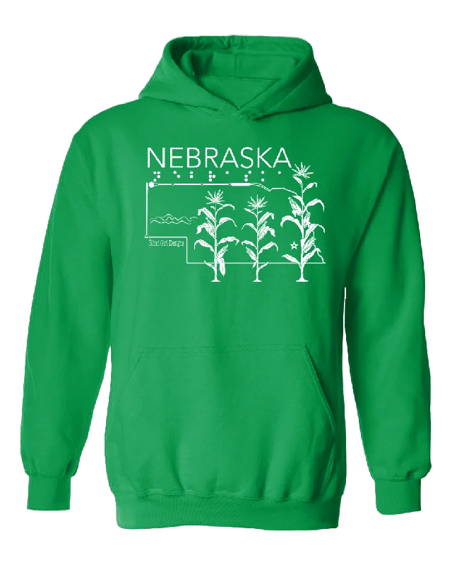 3D Tactile Nebraska State Hoodie - Irish Green