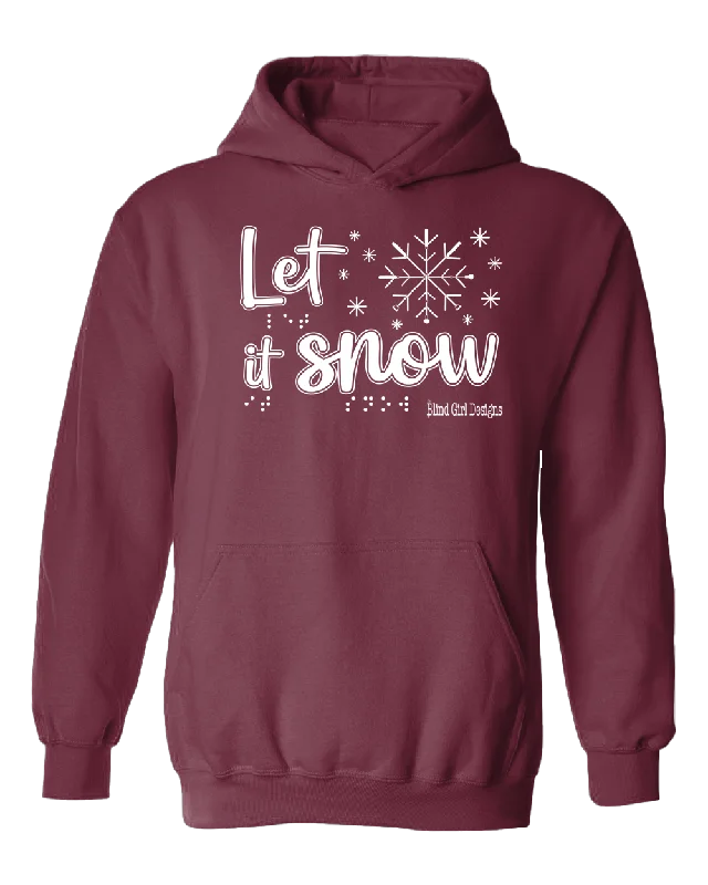 New! Tactile “Let It Snow!” Glow-in-the-Dark Hoodie - Berry