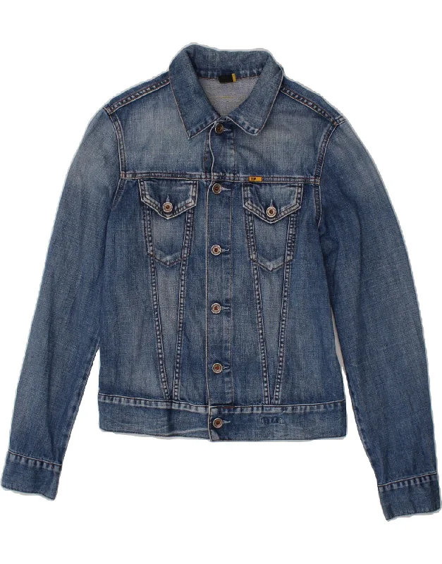 MELTIN' POT Womens Denim Jacket UK 10 Small Blue Cotton