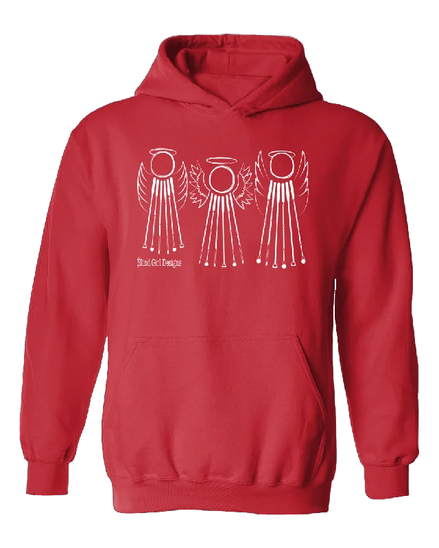 Tactile 3 Sweet White Cane Angels Hoodie - Red