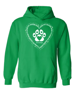 3D I Love My Guide Dog Hoodie - Irish Green