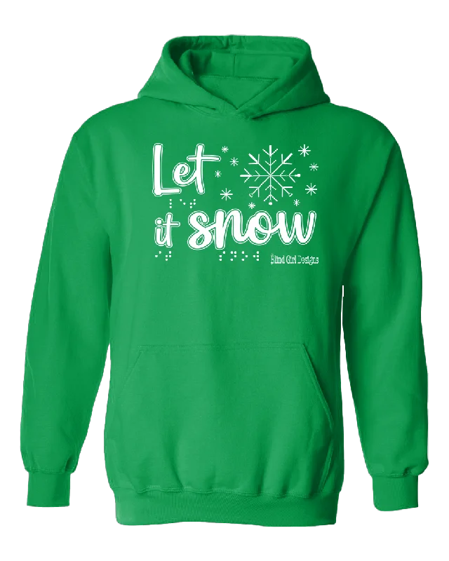 New! Tactile “Let It Snow!” Glow-in-the-Dark Hoodie - Irish Green